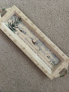 Russ Berrie Winters Country Home Cheese Tray-EC-NWT